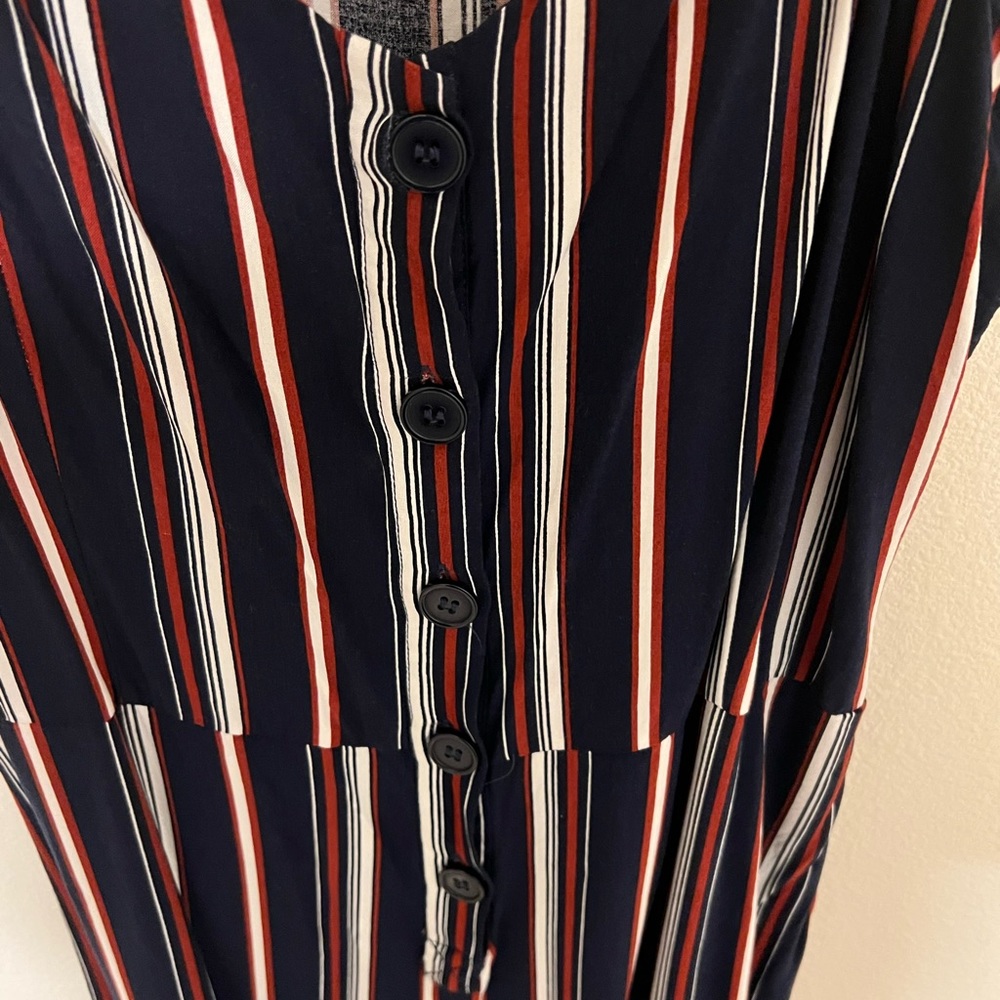 Red, white, and Blue midi length jumpsuit